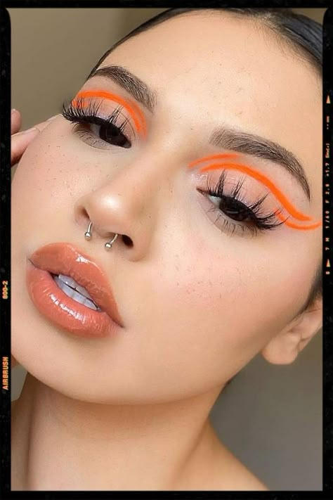 Orange Makeup, Graphic Makeup, Rave Makeup, Eye Makeup Pictures, Unique Makeup, Dope Makeup, Eye Makeup Designs, Colorful Eye Makeup, Edgy Makeup