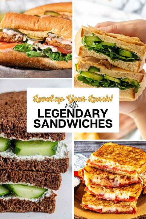 Discover the ultimate collection of 16 legendary sandwich recipes that will transform your lunch routine. From gourmet grilled cheese to mouthwatering club sandwiches, these recipes are perfect for anyone looking to spice up their midday meal. Simple to make and loaded with delicious ingredients, these sandwiches will make your lunch the highlight of your day. Perfect for busy weekdays or a leisurely weekend treat! Unique Sandwich Ideas, Gourmet Sandwiches Recipes, Fall Sandwiches, Lunch Sandwich Recipes, Lush Desserts, Club Sandwiches, Club Sandwich Recipes, Flavor Combos, Sandwhich Recipes