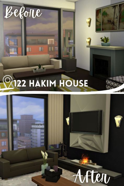 The Sims 4 Apartment, Sims 4 Apartment, Living Room Renovation, Modern Fireplace, Room Renovation, The Sims 4, The Sims, Sims 4, Fireplace