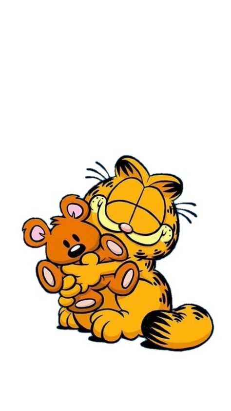 Garfield And His Girlfriend, Jon And Garfield, Cute Garfield Drawings, Drawing Garfield, Garfield Drawings, Garfield Painting, Garfield Drawing, Cute Garfield, Garfield Art