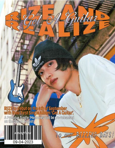 Magazine Graphic Design Cover, Get A Guitar Riize, Graphic Design Kpop Posters, Riize Get A Guitar, K Pop Graphic Design, Kpop Magazine Cover, Kpop Graphic Poster, Kpop Album Design, Graphic Design Magazine Cover