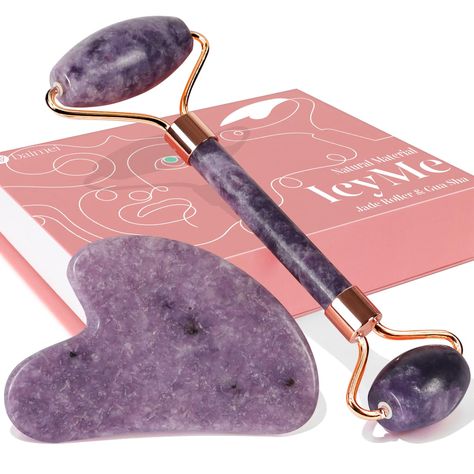 facial roller and gua sha, skincare, gift set, good for gifts, gifts for girls Face Roller And Gua Sha, Facial Puffiness, Roller And Gua Sha, Gua Sha Set, Face Massager Tool, Facial Tools, Gua Sha Facial, For Skin Care, Face Roller