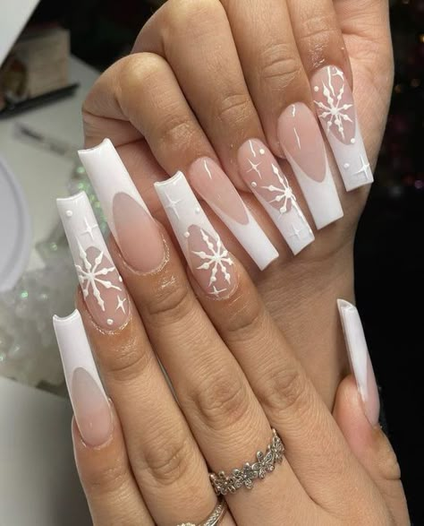 Short Christmas Acrylic Nails, Winter Nails Acrylic, Sweater Nails, French Tip Acrylic Nails, Christmas Nails Acrylic, Long Square Acrylic Nails, Acrylic Nails Coffin Short, Uñas Acrilicas, Pink Acrylic Nails