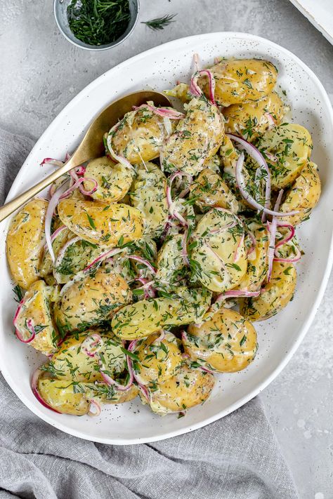 Dill Pickle Potato Salad Potato Salad Pickles, Dill Pickle Potato Salad, Pickle Potato Salad, Potato Salad Dill, Painted Ceilings, Dill Potatoes, Potato Salad Healthy, Fruit Salad Recipes, Potatoe Salad Recipe