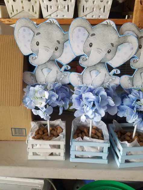 Blue Elephant Centerpieces, Peanut Centerpiece Elephant, Elephant Baby Shower Centerpieces Boy, Elephant Centerpieces Boy, Baby Shower Centerpieces Boy, Elephant Baby Shower Theme Boy, Elephant Baby Shower Centerpieces, Elephant Baby Boy, Boy Baby Shower Centerpieces