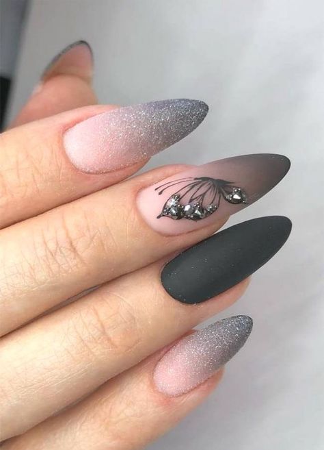 Creative Acrylic Nail Designs for Women in 2019 Bright Nail Designs, Nail Art Stamping Plates, Matte Nails Design, Fall Acrylic Nails, Shiny Nails, Almond Acrylic Nails, Bright Nails, Ideas Nails, Nail Designs Glitter