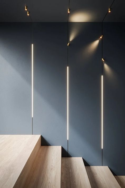 Minimal Stairs, Staircase Lighting Ideas, Stairs Lighting, Modular Lighting, Stair Lights, Retail Lighting, Staircase Lighting, Stair Lighting, Shelf Lighting