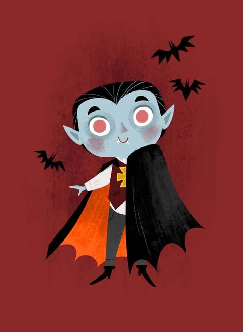 Vampire Illustration Cute, Cartoon Vampire, Cute Vampire, Vampire Illustration, Adornos Halloween, Autumn Illustration, Halloween Illustration, Halloween Cartoons, Halloween Items