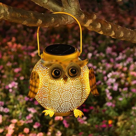 Modern Art Deco Solar Portable Owl Iron LED Outdoor Light For Garden Owl Lantern, Led Lamp Design, Solar Lantern Lights, Solar Hanging Lanterns, Outdoor Lantern Lighting, Patio Fence, Solar Lanterns, Solar Lamp, Led Outdoor Lighting