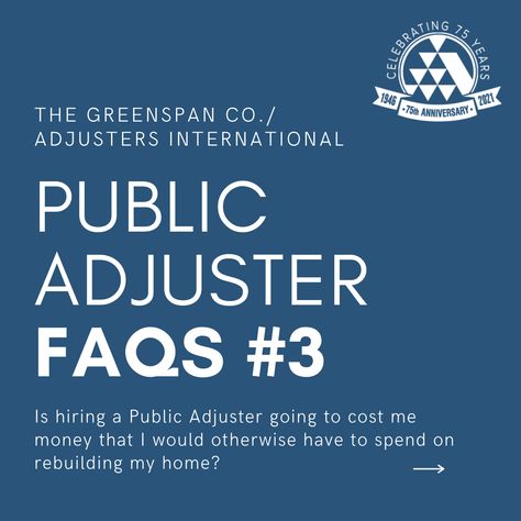 Here's another great video from our FAQ series that answers the question, "Is hiring a Public Adjuster going to cost me money that I would otherwise have to spend on rebuilding my home?" Public Adjuster, Insurance Claim, Get Educated, Homeowners Insurance, Insurance Policy, Insurance Company, The Question, Educational Resources, My Home