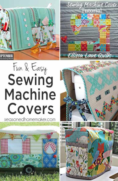 Sewing Machine Covers, Sewing Machine Cover Diy, Sewing Machine Cover Pattern, Fabric Basket Tutorial, Simple Projects, Sewing Machine Cover, Trendy Sewing, Beginner Sewing Projects Easy, Leftover Fabric