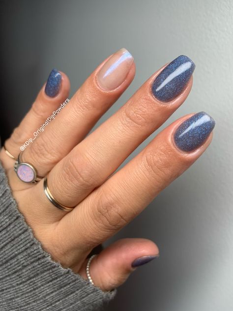 Dusty Blue Wedding Nails, Soft Blue Nails, Blue Dip Powder Nails, Dusty Blue Nails, Fall Dip, Blue Wedding Nails, Aurora Nails, Dip Nail, Acrylic Nail Powder