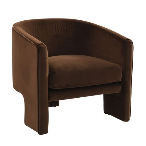 Kylie Arm Chair - Dark Chocolate Velvet Velvet Furniture, House Bedroom, Velvet Armchair, Swivel Armchair, Upholstered Fabric, Mid Century Modern Design, Occasional Chairs, Arm Chair, Mid Century Design