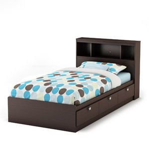 South Shore Cakao Twin Bed & Headboard, Chocolate Twin Storage Bed, Kids Beds With Storage, Kids Twin Bed, Captains Bed, Contemporary Bookcase, Bookcase Headboard, Twin Platform Bed, Bed Storage Drawers, Dekorasi Kamar Tidur