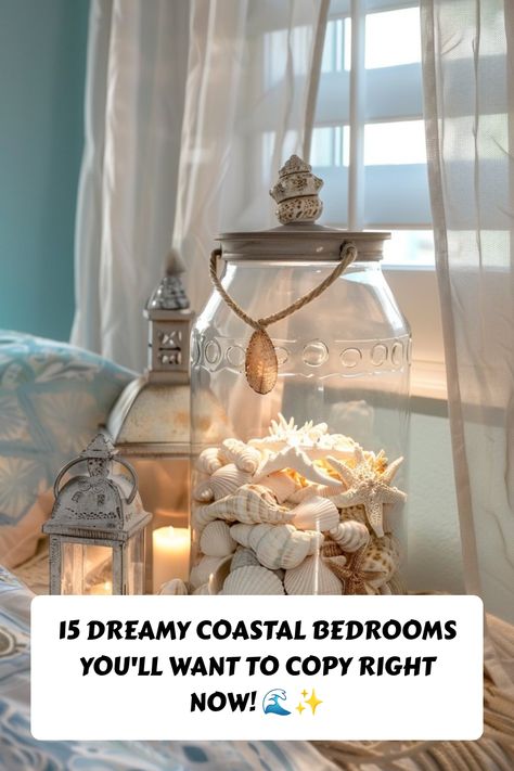 Transform your space into a serene coastal retreat! 🏖️ Discover 15 modern coastal bedroom ideas featuring soothing colors, natural textures, and beachy vibes to create your ultimate relaxation haven. Perfect for anyone craving a touch of the ocean at home! 🌴💙 Seashell Themed Bedroom, Beach Theme Bedroom, Modern Coastal Bedroom Ideas, Coastal Bedroom Ideas, Modern Coastal Bedroom, Beachy Room, Beachy Vibes, Coastal Bedrooms, Coastal Retreat