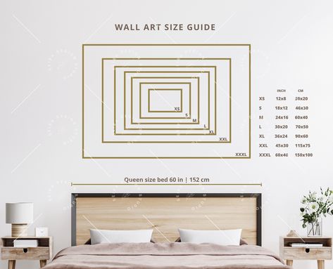 Aesthetic Arabic Calligraphy, Interior Drawing Room, Bed Size Charts, Wall Art Size Guide, Art Size Guide, Floor Plan Symbols, Print Size Guide, Wedding Frame Gift, Interior Drawing