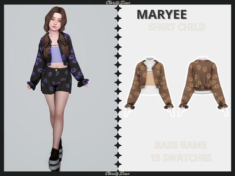 Maryee - Shirt Child | Clarity Sims Children Cc Sims 4 Clothes, Sims Child Clothes, Sims4 Cc Child Clothes, Sims4 Kids Clothes, Kid Sims 4 Cc, The Sims 4 Child Cc, Ts4 Child Cc, Sims 4 Cc Child Clothes, Sims 4 Child Cc Clothing