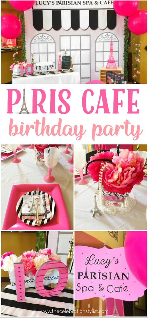 Paris Themed Party Food Ideas, Diy Paris Decor Party, Spring In Paris Theme Party, Diy Paris Theme Party, Paris Theme Birthday Party Ideas, Birthday Party Ideas For Him, Florida Party, Parisian Birthday, Paris Birthday Theme