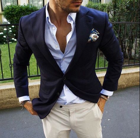 Casual Wedding Outfit, Summer Wedding Suits, Casual Wedding Attire, Men's Business Outfits, Blazer Outfits Men, Mens Wedding Attire, Wedding Outfit Men, Mens Fashion Blazer, Chique Outfits