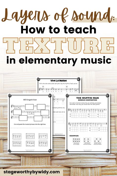 Are you looking for ways to teach your students about the importance of texture in music? Here you will find exciting lesson plan ideas to help your students develop a deeper understanding of musical texture and its impact on musical creation. Whether they are just learning the basics or creating a composition from scratch, these lesson plans can provide the tools and resources needed to take their music to the next level. Music Lesson Plan, Music Lesson Plans Elementary, Lesson Plan Ideas, Elementary Music Lessons, Music Lesson Plans, Elementary Music Classroom, Music Appreciation, Music Lesson, Music Teaching