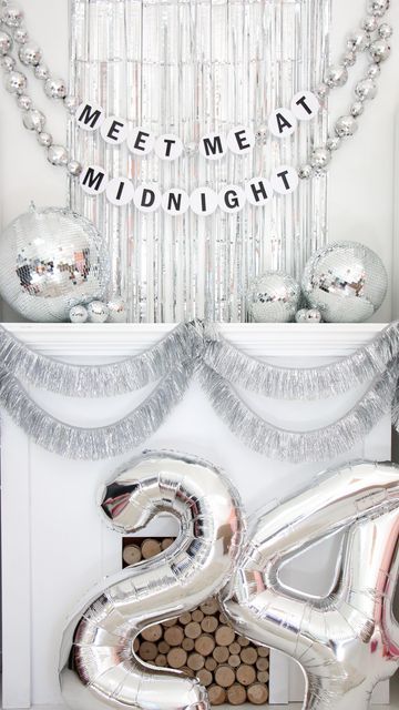 Vintage Nye Party, Nye Party Decorations Diy, Taylor Swift New Years Eve Party, Meet Me At Midnight Theme, Nye Disco Party, Meet Me At Midnight Party, New Years House Party, Nye Party Themes, Disco Ball New Years Eve