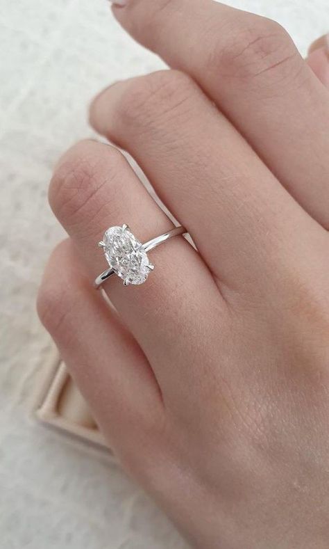 Simple Silver Engagement Rings Oval, White Gold Oval Engagement Ring, Oval Engagement Ring White Gold, Silver Solitaire Engagement Ring, Gold Oval Engagement Ring, Oval Solitaire Engagement Ring, Ring Inspo, Cute Engagement Rings, Oval Engagement Ring