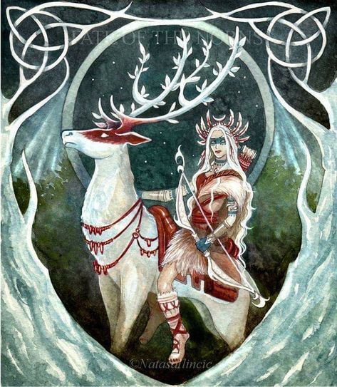 Natasa Ilincic, Pagan Art, Norse Vikings, Goddess Art, A Deer, Visionary Art, Arte Fantasy, Gods And Goddesses, Yule