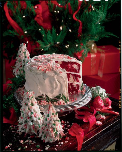 Cake Mix Recipes for Christmas Cakes Peppermint Dessert Recipes, Peppermint Pie Recipe, Peppermint Recipes Desserts, White Candies, Peppermint Desserts, Festive Holiday Desserts, Peppermint Dessert, Peppermint Cake, Southern Living Christmas