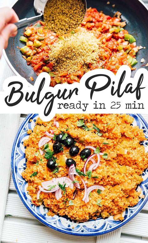 Bulgur Vegan, Bulgar Recipes, Bulgur Wheat Recipes, Bulgur Pilaf, Bulgur Recipes, Budget Dinner Recipes, Pilaf Recipe, Pilaf Recipes, Healthy Vegetarian Dinner