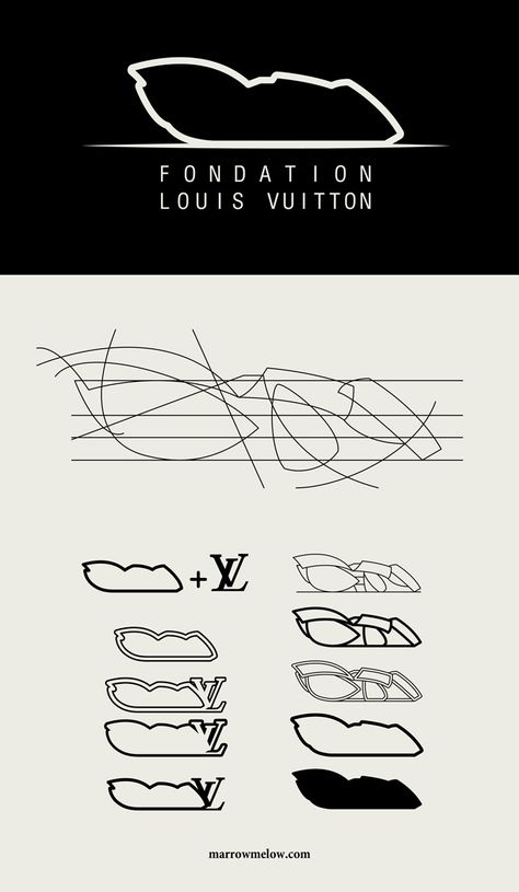 Redesign concept of Fondation Louis Vuitton by Marrow Melow #logo #branding #design #louisvuitton #fondation Logo Branding Design, Drawing Sketches, Logo Branding, Arch, Branding Design, Louis Vuitton, Branding, Graphic Design, History