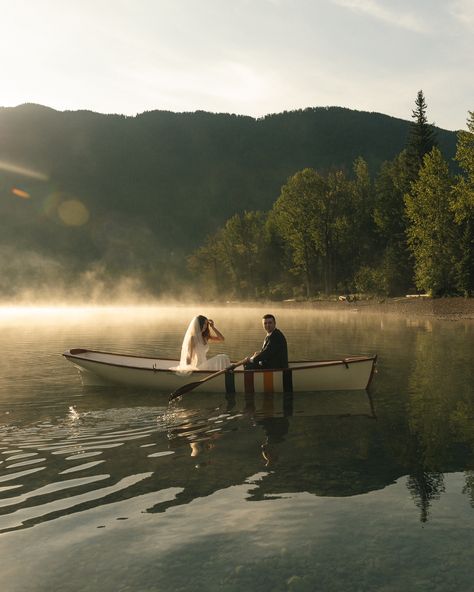 Canoe Elopement, Acadia Elopement, Canoe Wedding, Wedding Tiktok, Glacier Elopement, Spring Elopement, Glacier National Park Elopement, Kalispell Montana, Missouri Wedding