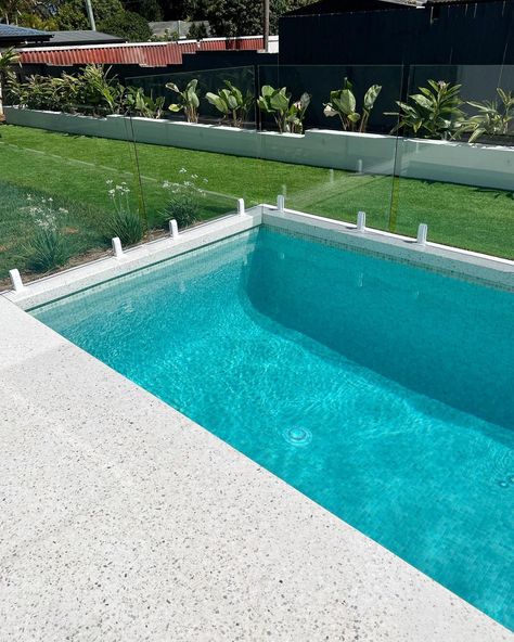 Honed Concrete pool surrounds recently completed in Broadbeach Waters. #honedconcrete #pooltime #poolparty #poolinspo #poollandscaping… | Instagram Honed Aggregate Pool, Concrete Around Pool Ideas Design, Honed Concrete Pool, Honed Concrete Pool Surround, Concrete Around Pool, Concrete Pool Surround, Concrete Around Pool Ideas, French Pool, Pool Decking Concrete