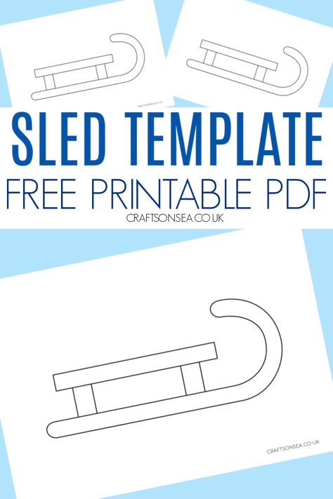 Sled Template: FREE Printable PDF How To Draw A Sled Easy, Sled Crafts For Preschool, Sledding Crafts For Toddlers, 10 On A Sled Activities, Sled Template Free Printable, Sled Crafts For Toddlers, Ten On The Sled Craft Preschool, Ten On A Sled Activities Free Printable, Sledding Crafts For Kids