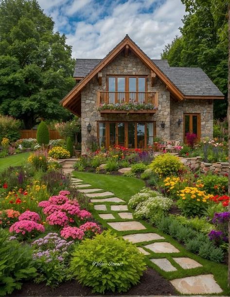 Ireland Cottage Aesthetic, Irish House Exterior, Munduk Cabin, Resurrection Garden, Ireland Cottage, Swiss Cottage, Irish Houses, Succulent Landscape Design, Spring Garden Flowers