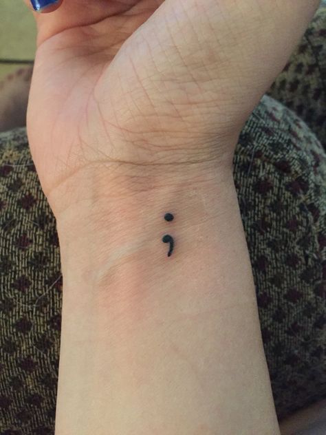 Semi Colon Tattoo, Wrist Tatoo, Colon Tattoo, Tiny Tattoos For Women, Semi Colon, Health Tattoo, Semicolon Tattoo, Small Tattoos Simple, Medusa Tattoo