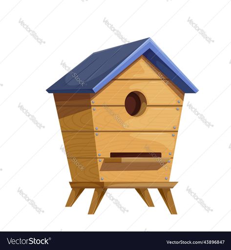 Spring Insects, Bee Project, Cute Garden, Illustration Cartoon, Honey Bees, Wooden House, Wood Box, Garden Home, Wood Boxes