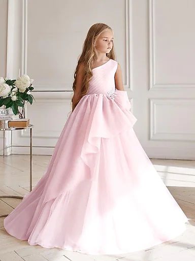 Beaded Flower Girl Dress, Cute Prom Dress, Chiffon Flower Girl Dress, Princess Evening Dress, Girls Bridesmaid Dresses, Cheap Flower Girl Dresses, Pink Flower Girl Dresses, Girls Dresses Online, Prom Girl Dresses