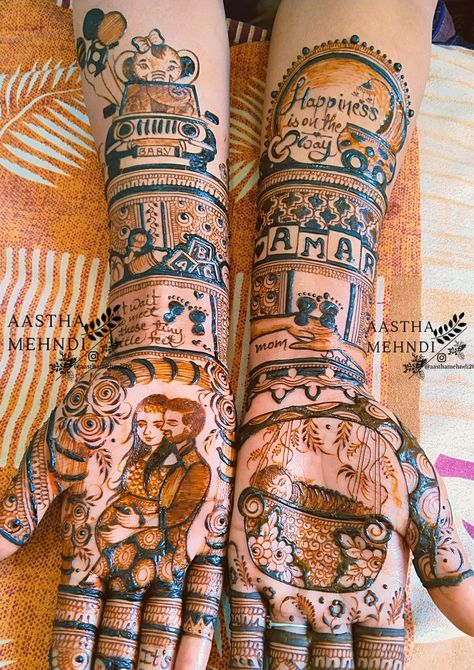 Mehndi Designs For Baby Shower Function, Cartoon Mehendi, Baby Shower Dress For Mom Indian, Baby Shower Mehndi Designs Hand, Baby Mehendi, Baby Shower Mehandi, Baby Shower Mehndi, Bridal Mehendi Designs Wedding, Baby Mehndi