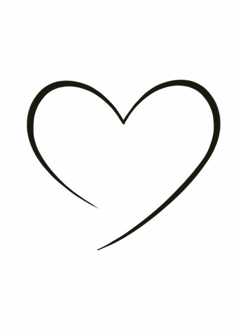 Heart Outline Tattoo Design, Tattoo Heart Outline, Cute Simple Heart Tattoos, Heart Simple Tattoo, Fineline Heart Tattoo, Outline Heart Tattoo, Heart Minimalist Tattoo, Minimalistic Heart Tattoo, Heart Tattoo Simple