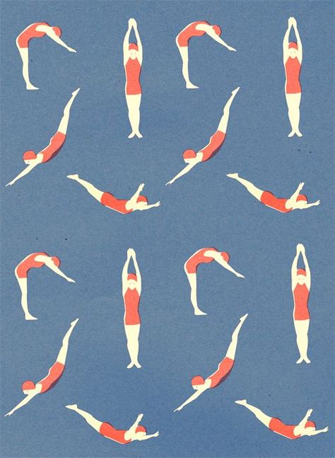 Swimming exercises Scuba Diving Illustration, Diving Illustration, Koh Tao, Arte Sketchbook, Print Inspiration, Pattern Illustration, Textile Patterns, Surface Pattern Design, Art Paint