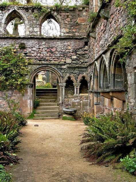 Abbey Ruins, Medieval Garden, Beautiful Ruins, Brittany France, Castle Ruins, Old Stone, Ancient Architecture, Abandoned Buildings, Abandoned Houses