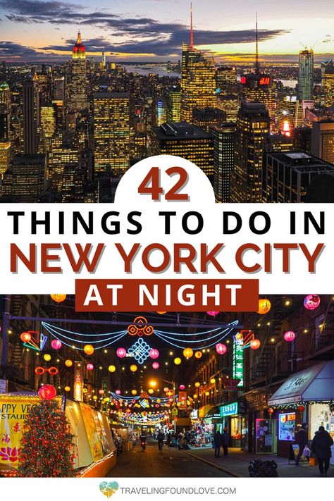 Top: New York City lights from Rockefeller Center, Bottom: Chinatown lit up New York Tourist Attractions, Nyc Trip Planning, Nyc Sightseeing, Summit One Vanderbilt, New York City At Night, Night In Nyc, One Vanderbilt, New York City Attractions, Building At Night