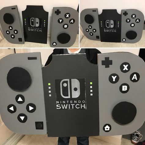 Nintendo Switch Halloween Costume, Video Game Controller Costume, Nintendo Switch Costume Diy, Nintendo Switch Costume, Switch Costume, Diy Nintendo, Diy Video Game, Book Costumes, Ski Club