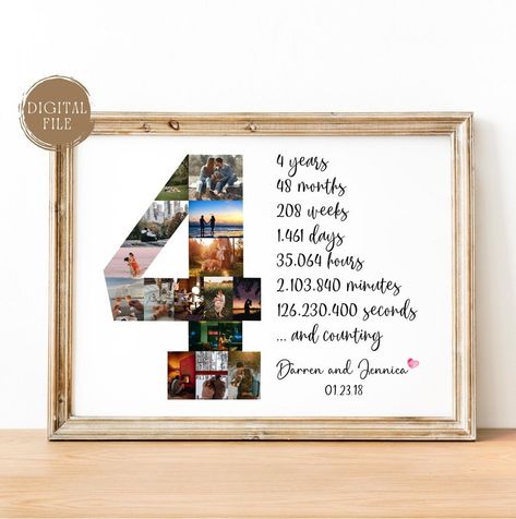 Anniversary Gift For Him Diy, 4 Year Anniversary Quotes, Anniversary Quotes For Boyfriend, Anniversary Gifts For Your Boyfriend, Anniversary Collage, Four Year Anniversary, 4th Year Anniversary Gifts, Anniversary Quotes For Him, 4 Year Anniversary