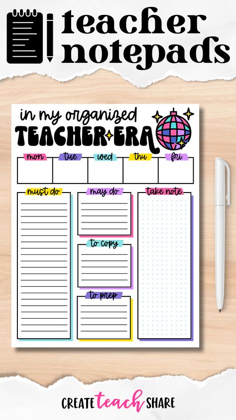 #tutoring_center, #teacher_desk_organization, #organized_teacher, #teacher_notepad, #organized_teachers, #classroom_decor_themes, #daily_calendar, #teacher_toolbox, #teacher_desk Good Notes Daily Planner, Teacher Desk Organization, Tutoring Center, Daily Planner Ideas, Organized Teacher, Daily Planner Notepad, To Do List Daily, Grading Papers, Teacher Notepad