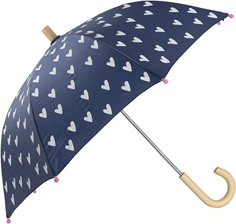 Amazon.com: Hatley Girls' Printed Umbrellas : Clothing, Shoes & Jewelry Color Magenta, White Hearts, Kids Prints, White Heart, Kids Safe, Wooden Handles, Navy White, The Rain, Size Clothing