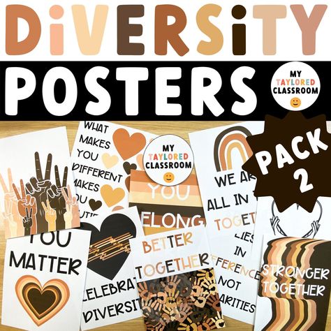 Excited to share this item from my #etsy shop: Diversity Posters Pack 2 | Classroom Posters Diversity Bulletin Board, Diversity Poster, Boho Rainbow Classroom, Growth Mindset Posters, Classroom Culture, Inclusion Classroom, Classroom Decor Themes, Teaching Supplies, New Classroom