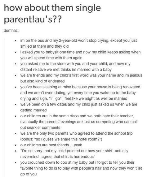 Single parent AUs Single Parent Writing Prompts, Writing Prompts Parents, Parent Child Writing Prompts, Parental Figure Writing Prompts, Parent Writing Prompts, Writing Aus Ideas, Single Parent Aesthetic, Writing Station, Story Writing Prompts