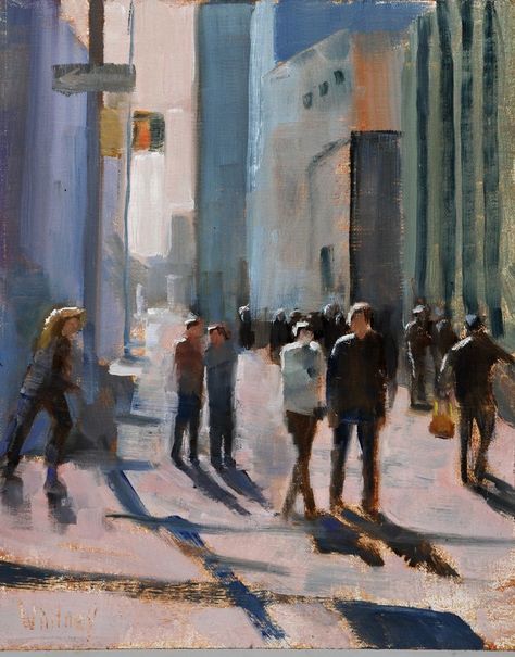 City Streets Photography, Urban Painting, Street Painting, Chicago Artists, City Painting, Painting People, City Landscape, European Art, Art Buyer