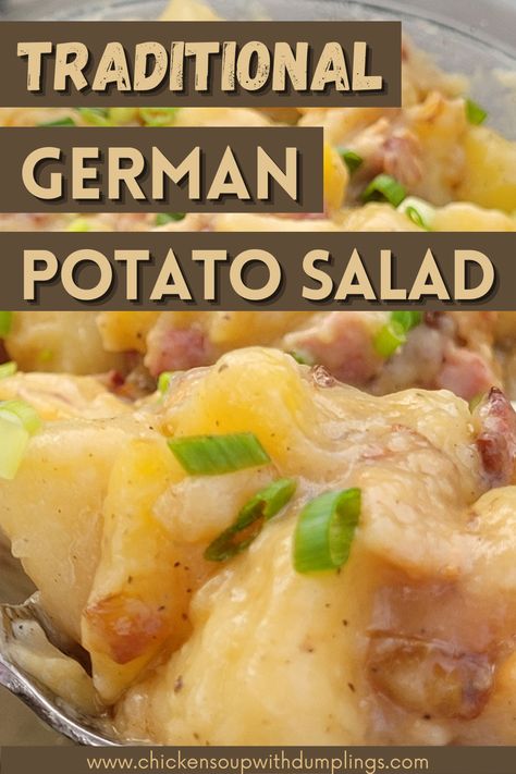 Gram's Authentic German Potato Salad — Chicken Soup with Dumplings Old Fashioned German Potato Salad, Traditional German Potato Salad, German Hot Potato Salad Recipe, Hot German Potato Salad Recipe Bacon, German Potato Salad No Bacon, German Potato Salad With Egg, Creamy German Potato Salad, Cold German Potato Salad Vinegar, Warm German Potato Salad With Bacon